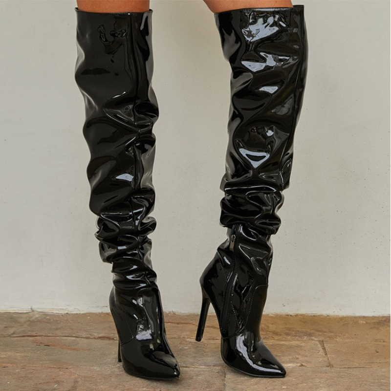 Patent Leather Pump - Botas de mujer por encima de