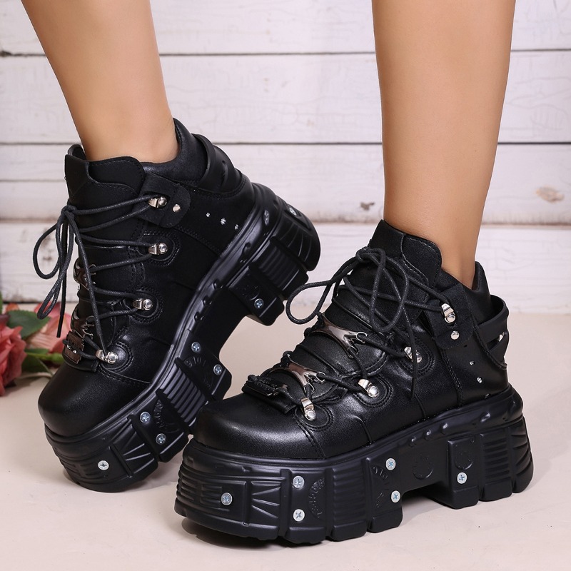 Suede Ankle Boot - Zapatos de Mujer Estilo Punk con