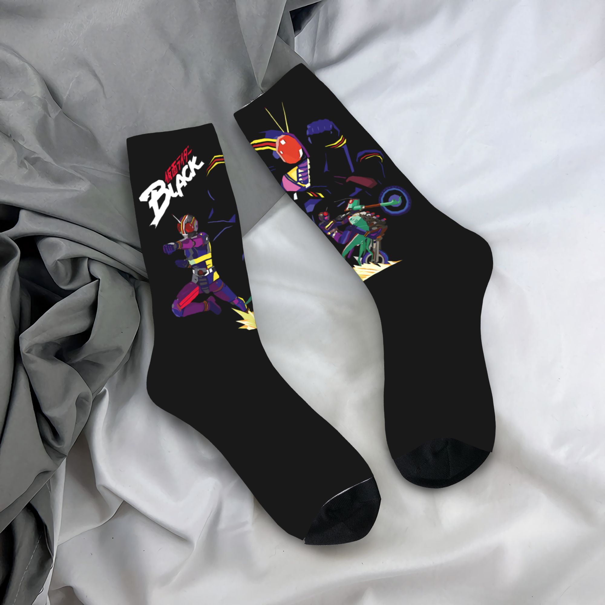 Women'S Shoes For Crews - Kamen Rider Calcetines medios negros para