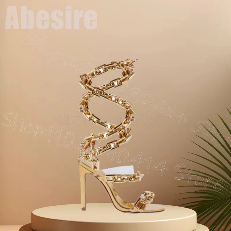 Sandalias de mujer con diseño  - Gold Chain Sandal reseña y precio